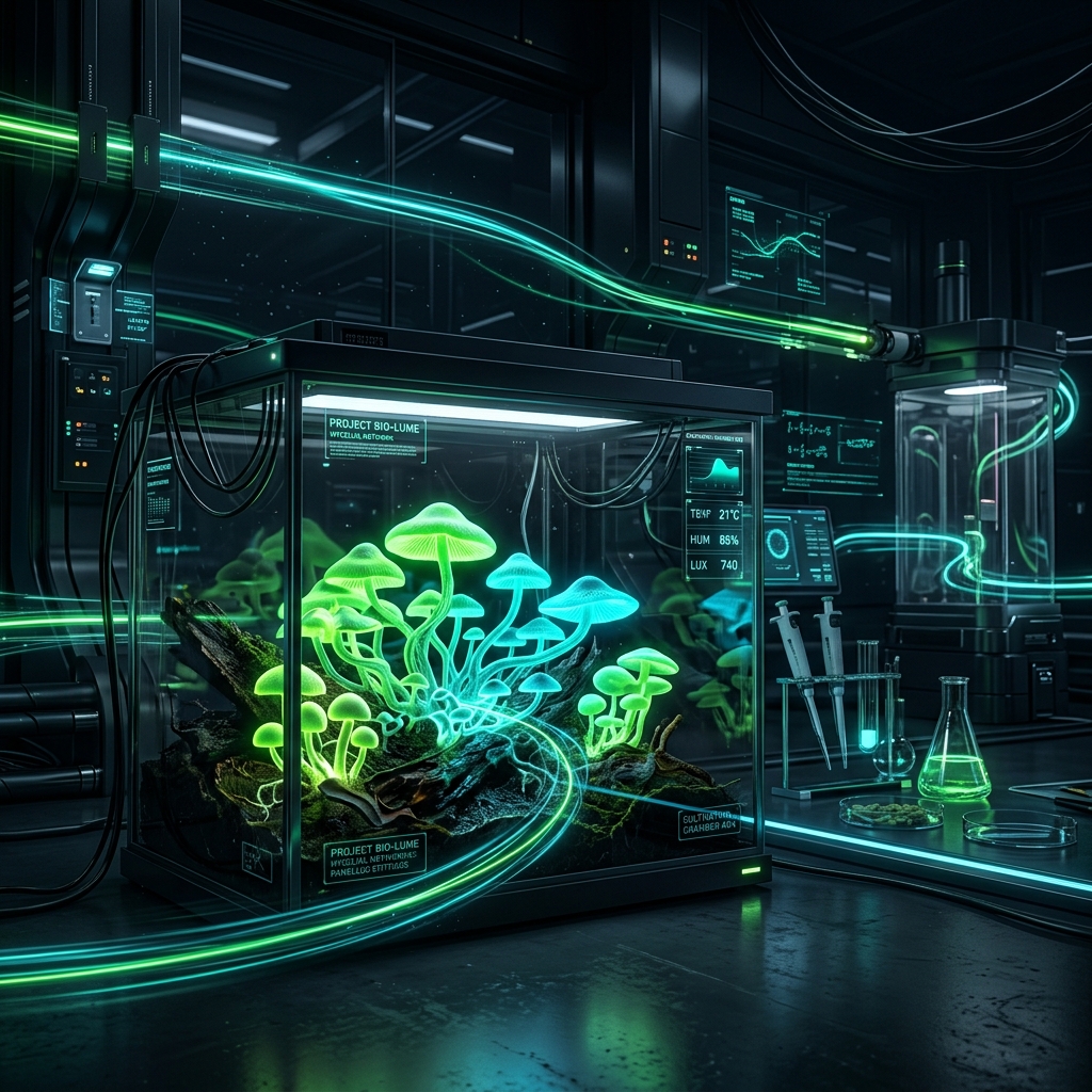 MycoTrack Bioluminescent Mushroom Cultivation Showcase